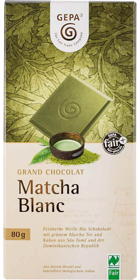 GEPA Cioccolato Bio Matcha Blanc