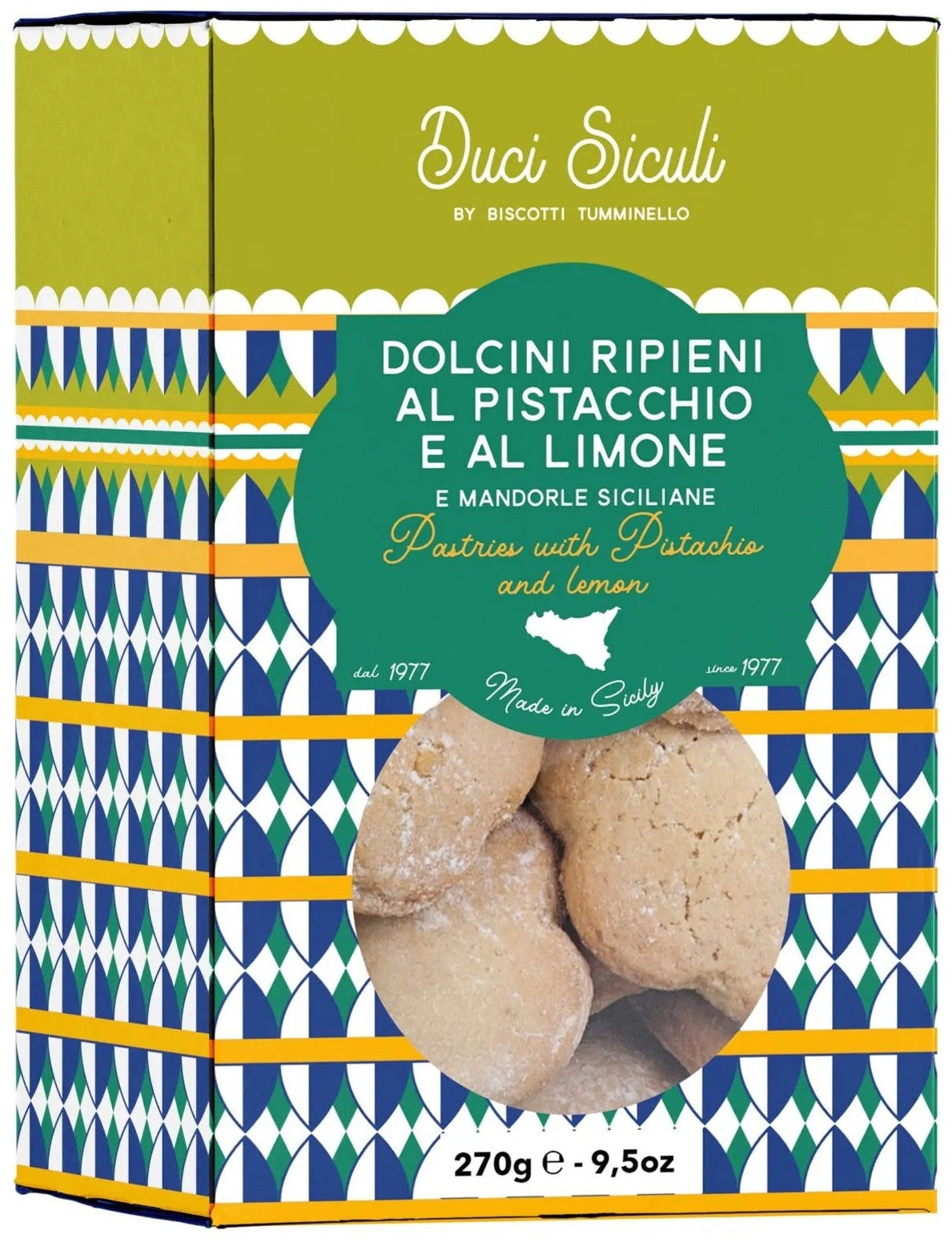 Biscotti Tumminello con pistacchi e limone