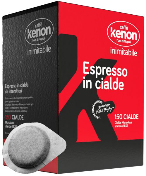 300 CIALDE CAFFE ESPRESSO KENON CON 150 BICCHIERINI PALETTINE E ZUCCHERO