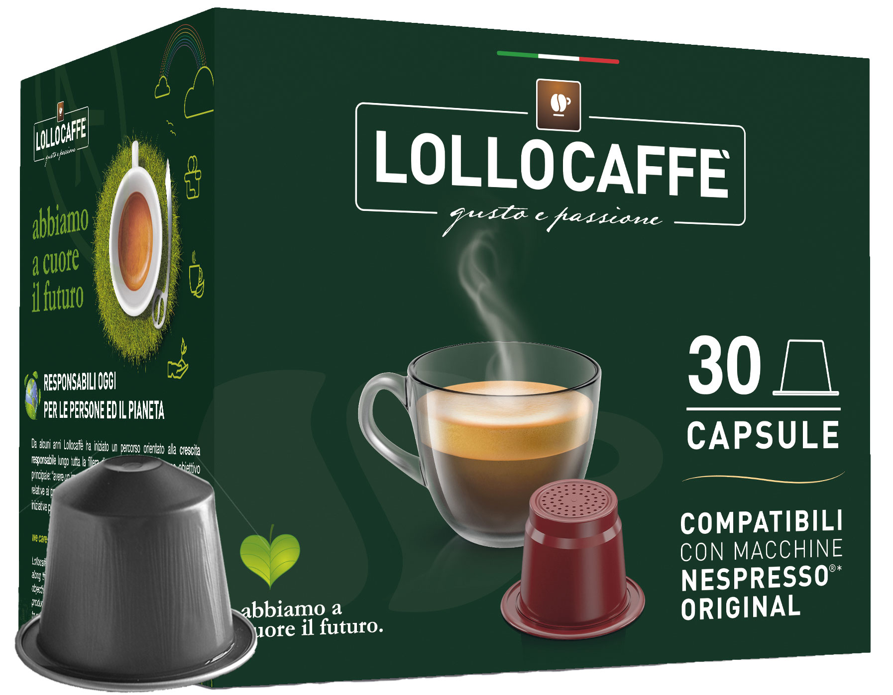 Lollo Caffè, 30 capsule Nero compatibili Nespresso®*