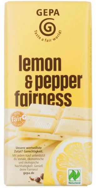 GEPA Cioccolato BIO Limone e Pepe